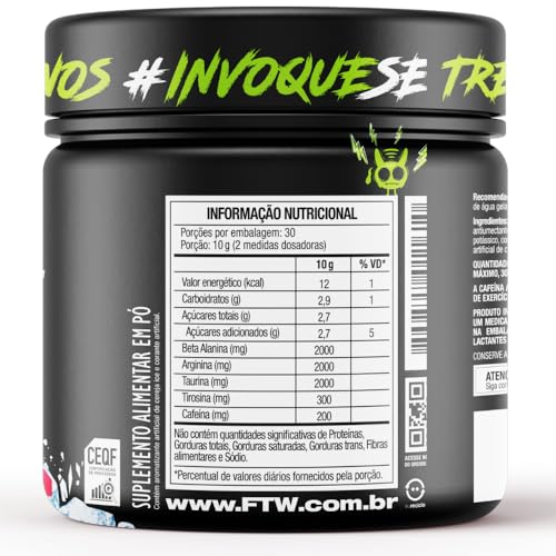 Suplemento Em Pó Ftw Diabo Verde Pre Treino Pre Workout 300g Sabor Cereja Ice