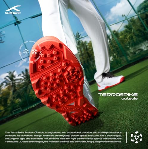 Image of Hundred HyperDrive Cricket Shoes Men | TerraSpike Rubber Studs | Embedded Support Plate for Stability | Lightweight & Durable | Ideal for Turf, Ground & Hard Surfaces
