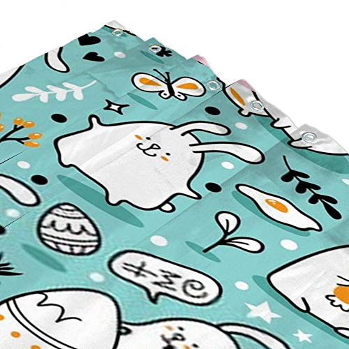 Rideau de douche Pâques lapins imperméable 150x180 cm