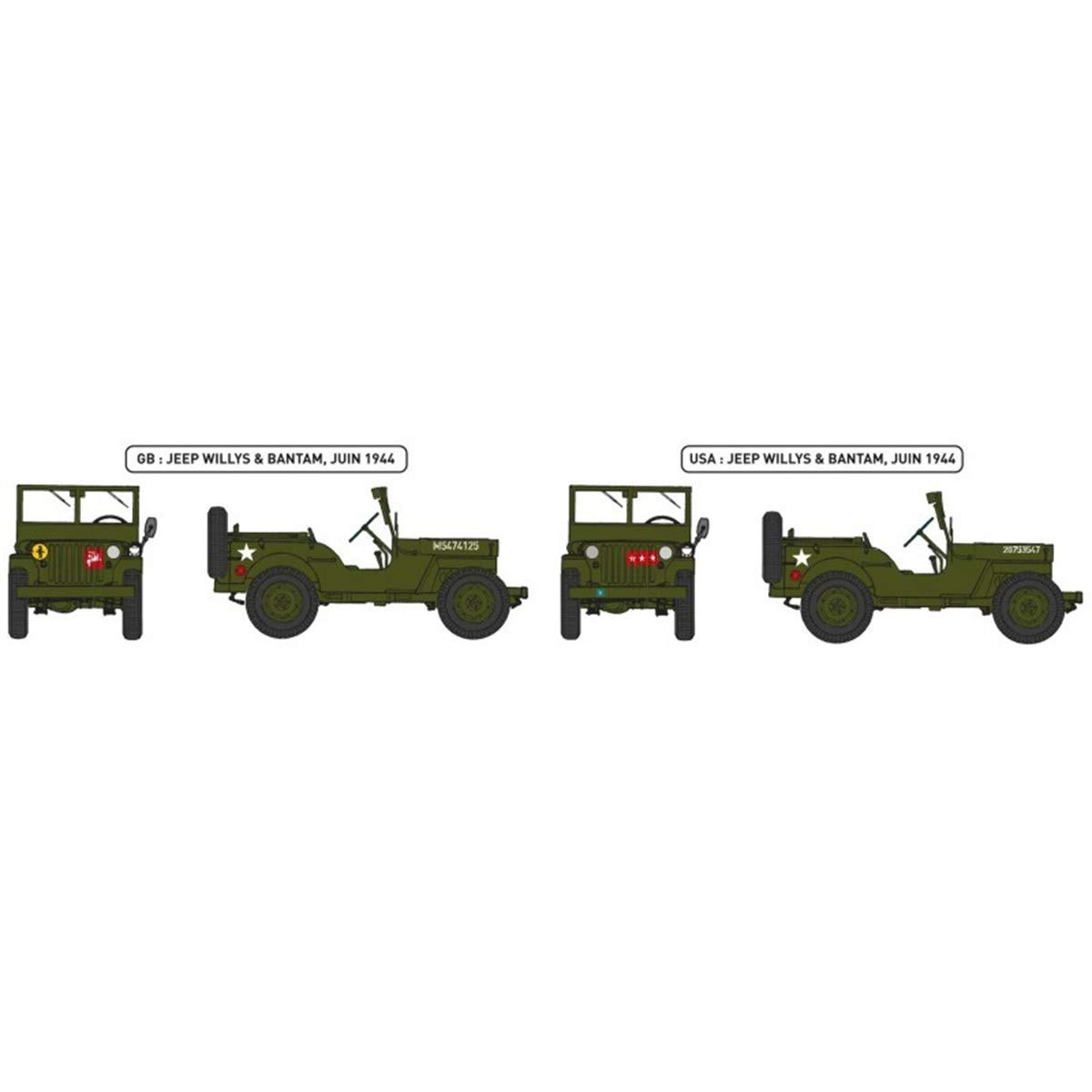 Heller 81105 Zestaw modelarski Jeep Willis & Trailer