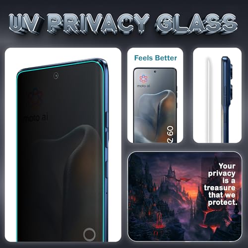 Image of FIRST MART UV Privacy Tempered Glass for Motorola Edge 60 | Anti-Spy 9H Curved Screen Protector, Edge-to-Edge, Case-Friendly | 1 Pack