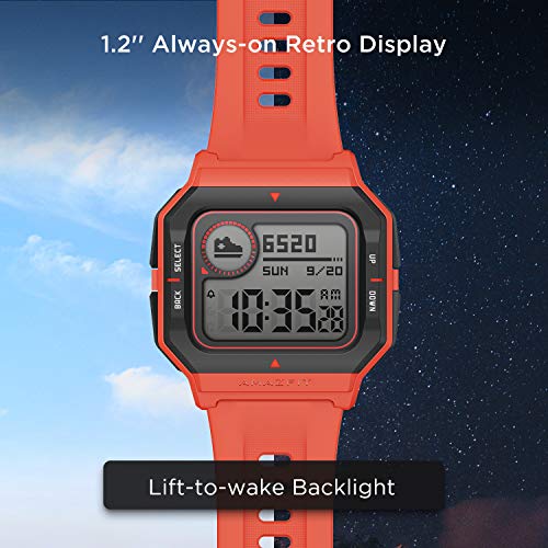 Image of Amazfit Neo Smart Watch, Retro Design, 28-Day Battery Life, Always-on Display, 5ATM Water Resistant, Lightweight, 4 Physical Buttons, Heart Rate, Sleep Monitor (Red)