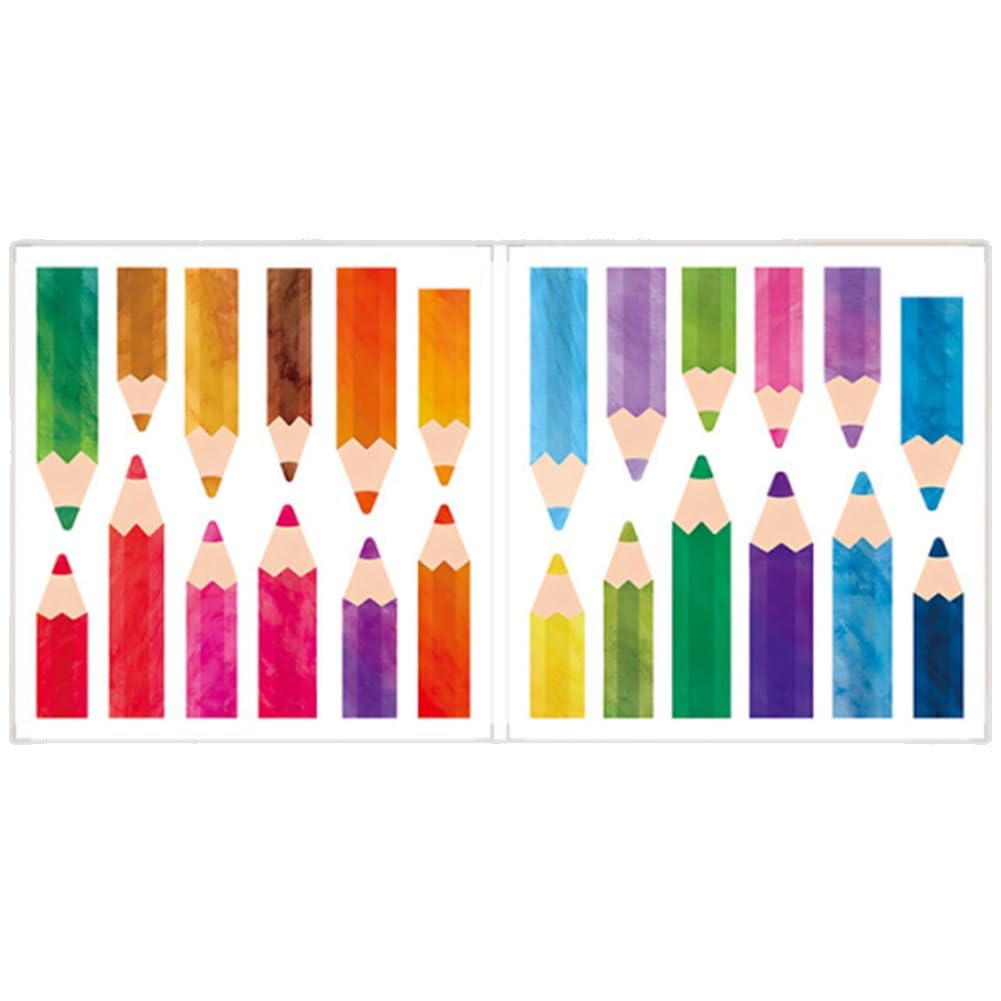 Fituenly 1set Colorful Pencil Window Clings Decorations Reusable Watercolor Pencils Window Stickers Anti-collision Non-adhesive Pvc Windows Decals for Back to School Classroom