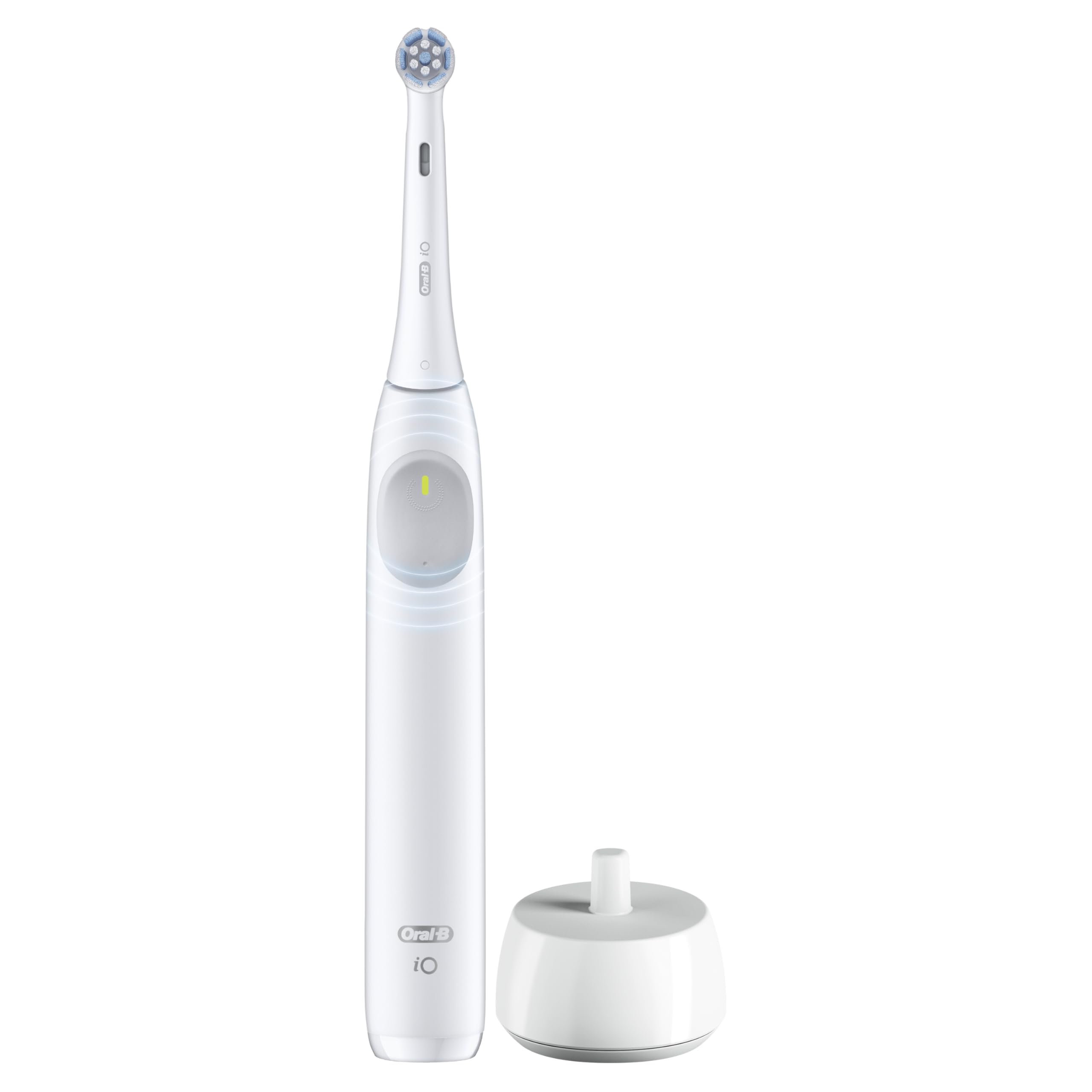 Oral-B iO Series 2 - Spazzolino da denti elettrico ricaricabile, bianco puro, con 1 testina per la cura delicata, sensore automatico di pressione per proteggere le gengive, 3 modalità, timer da 2