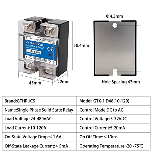 Relais SSR 40DA 220V AC avec commande monophasée 3-32VDC pour four - 2