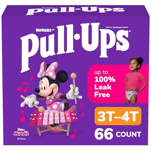 Pull-Ups Girls' Potty Training Pants, Size 3T-4T Training Underwear (32-40 lbs), 66 Count