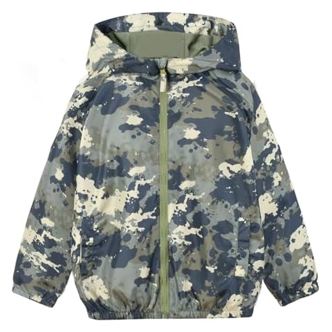 JOYSON Boys Waterproof Rain Jacket with Hood Cover