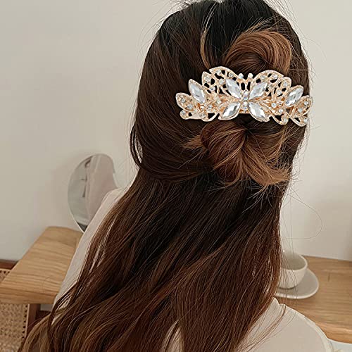 Lawie Pack de 4 Pinzas de Mariposa de Lujo con Piedras de Cristal Brillantes y Purpurina para el Pelo, Clips Metálicos para Mujeres y Niñas miniatura 4