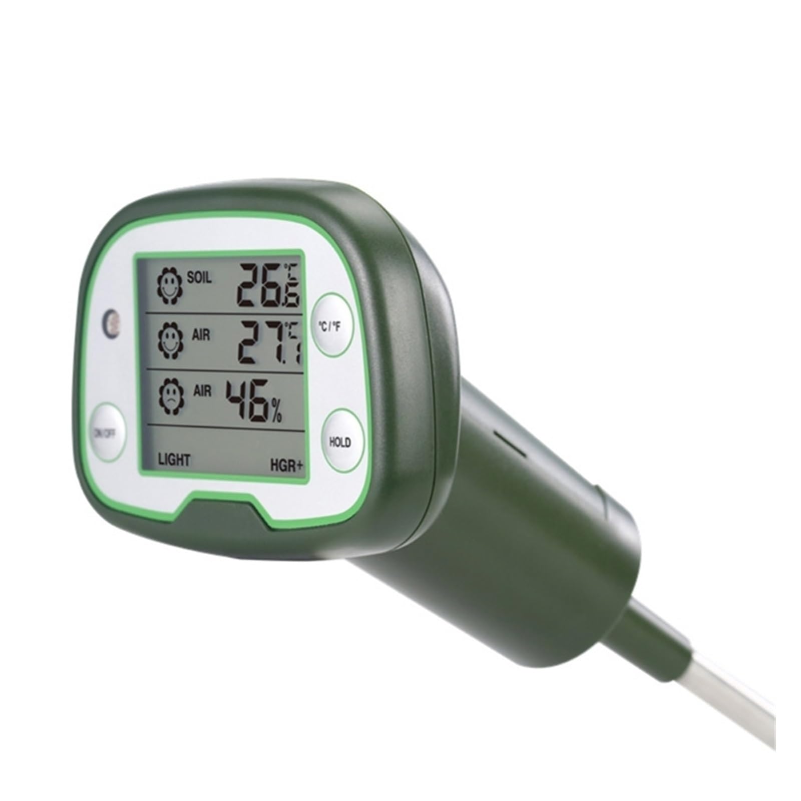 3-in-1 Bodentester Pflanzenthermometer Test LCD Digital Feuchtigkeitsmesser for Garten Einfache Bedienung