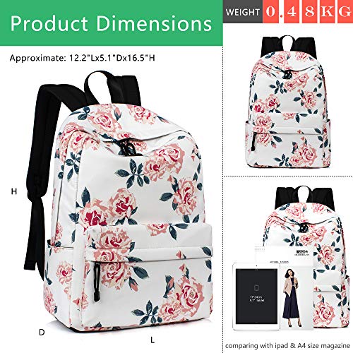 Image of Leaper Fashion Water Resistant School Backpack for Girls 14Inch Laptop Beige