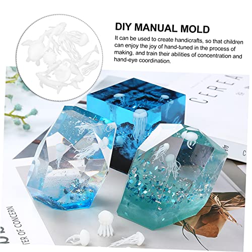 Accesorios relleno de molde de collar tipo mini medusas para resina y joyería 6