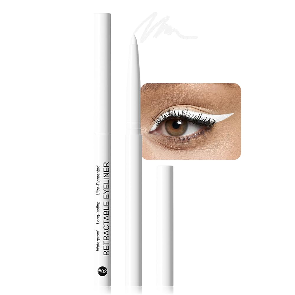 evpct White Eyeliner Pencils for Eyes Bright White Nude Under Eye Liner Pencil Makeup Waterproof Smudge Proof Colored