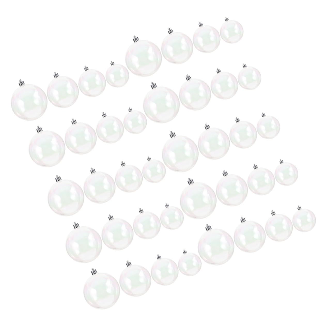 Alasum 40piezas Bolas Navideñas Colgantes Decorativas De Plástico Transparentes Iridiscentes Rellenables para Árboles De Navidad Fiestas y Decoración De Ventana