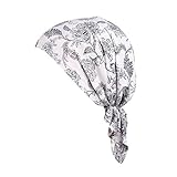 TWGONE Turbans For Women India Muslim Elastic Wrap Print Cotton Hat Head Scarf (One Size,F)