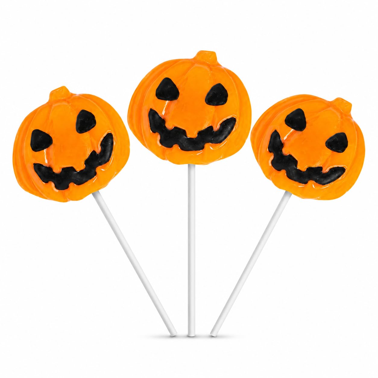 Dulces de piruletas de calabaza de Halloween, dulces espeluznantes, ideales para rellenos de bolsas de regalo de Halloween, envueltos individualmente (paquete de 12)