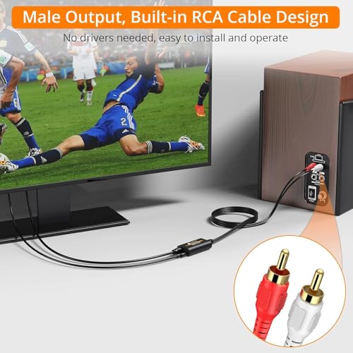 Image of Neoteck 192kHz DAC Converter 7ft /2.1m Optical to RCA Cable SPDIF to RCA Digital to Analog Converter for HDTVs Set-Top Boxes DVD /Blu-Ray Players-Male Output