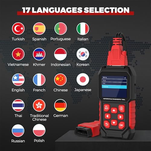 Motorrad-Diagnosetool, M4-Motorrad-Diagnosescan-Tool, Multisystem-Diagnosecodeleser und Scan-Tools, kompatibel mit BMW-10P Special mit Ölservice-Reset, ECM, ABS, BCM, IMMO, 13 Sprachen