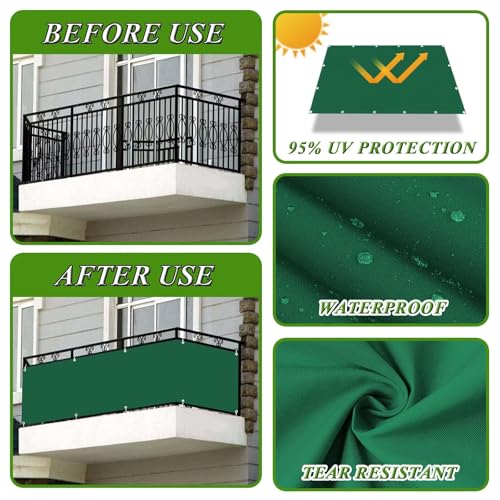 Brise-vue imperméable et anti-UV pour préserver l'intimité du balcon - 4
