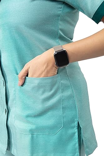 Image of UNIFORM CRAFT Female Nurse Uniform | Hospital Staff, clinics, Home Health, Nurse Uniforms for Women made of Polyester-Cotton (S, Green & Forest Green)