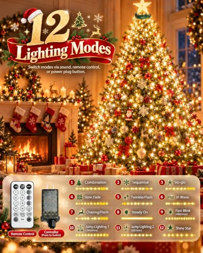 LORRYTE 448-LED Waterfall Christmas Tree Lights - 19.99 w/ Code + 50% Off Code DDL1S53X - image 4