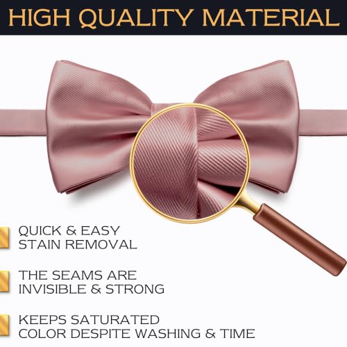Image of Adam Young Men's Bow Ties Pre-Tied Style Formal Satin Classic Bowtie for Tuxedo Faux Silk