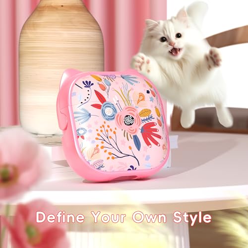 Image of for AirPods 4 Case with Cleaning Kit, Cute Cat Ear Print Design & Cute Buckle, Inverted Phone Holder Design, Top Safe Lock Buckle Design, for Girls AirPods 4 case 2024, Pink Flower