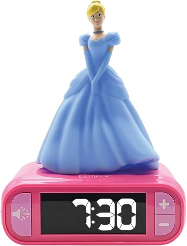 Lexibook - Reloj despertador digital Disney Princess para niños con luz nocturna de repetición, reloj para niños, princesa Disney luminosa, color