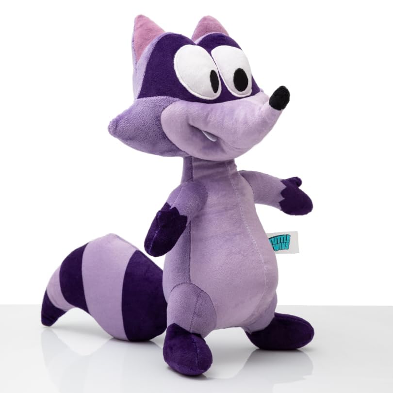 ANGEL STUDIOS | Tuttle Twins Derek Plushie | Soft Stuffed Plush Toy | Bright Purple Raccoon | 13" Stuffed Character - Image 3