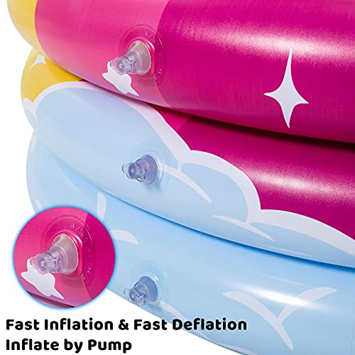 2 Pack 34'' Unicorn Cloud & Rainbow Inflatable Kiddie Pool Set, Family Swimming Pool Water Pool Pit Ball Pool For Kids Toddler Indoor Outdoor Summer Fun #TOP4