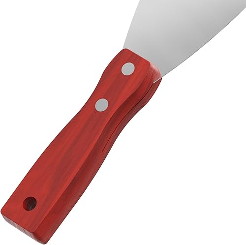 Miniatura 4 de Cuchillo de masilla, herramienta raspadora de acero inoxidable de 3 pulgadas, cuchillos de metal con mango de madera para paneles de yeso,