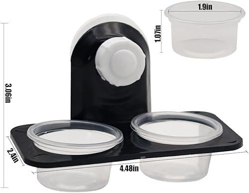 Miniatura 10 de Tazón de agua para reptiles, doble cresta, con 10 cuencos de 0.5 onzas, con ventosa desmontable, para lagarto, tortuga, reptil, araña, gecko