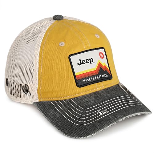 Jeep Have Fun Out There Patch Garment Washed Trucker Hat Unstructured (US, Alpha, One...