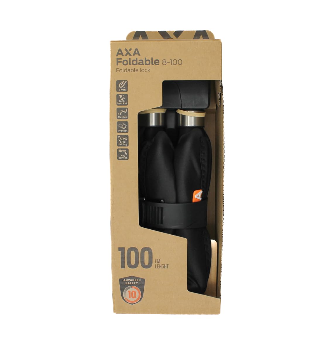 AXA Foldable 8-100 – Antivol Pliable pour vélo – Longueur : 100 cm
