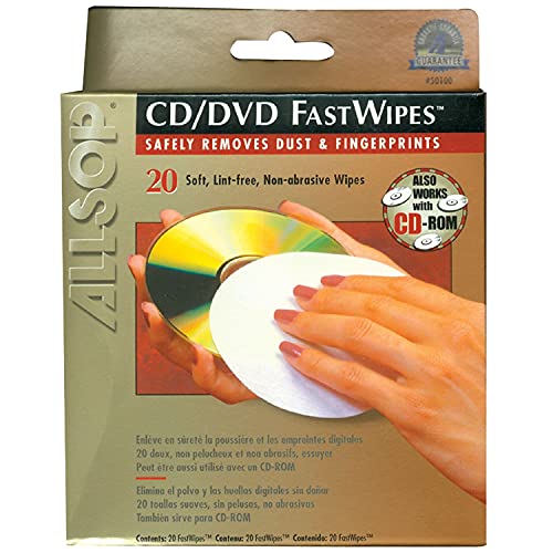 Allsop 50100 CD FastWipes, 20 Pack
