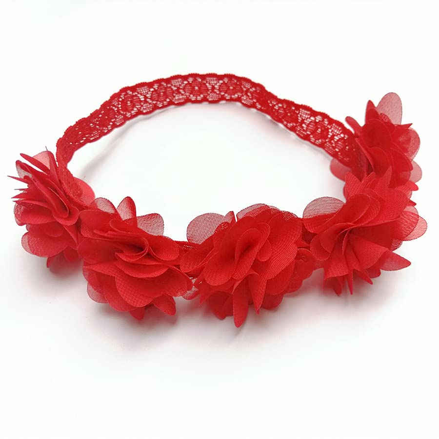 Diademas florales para niñas con cinta de grogrén y estrellas de piel sintética para niños como fiestas, bodas, fotografía, accesorios para el disponible en Yaxa Peru