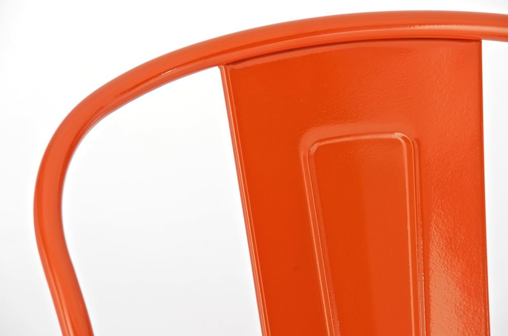 CLP Set 2 Sgabelli Con Schienale Aiden In Metallo I Coppia Sedie Sgabelli Cucina Industriali Con Poggiapiedi Alt 77CM, Colore:arancione