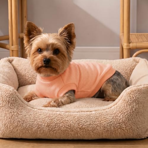 Image of 1 Pack Dog Shirt for Small Supplies Functional Waffle Dog Clothes Warm Soft Sweatshirt Outfit for Dogs Cats Pet Apparel
