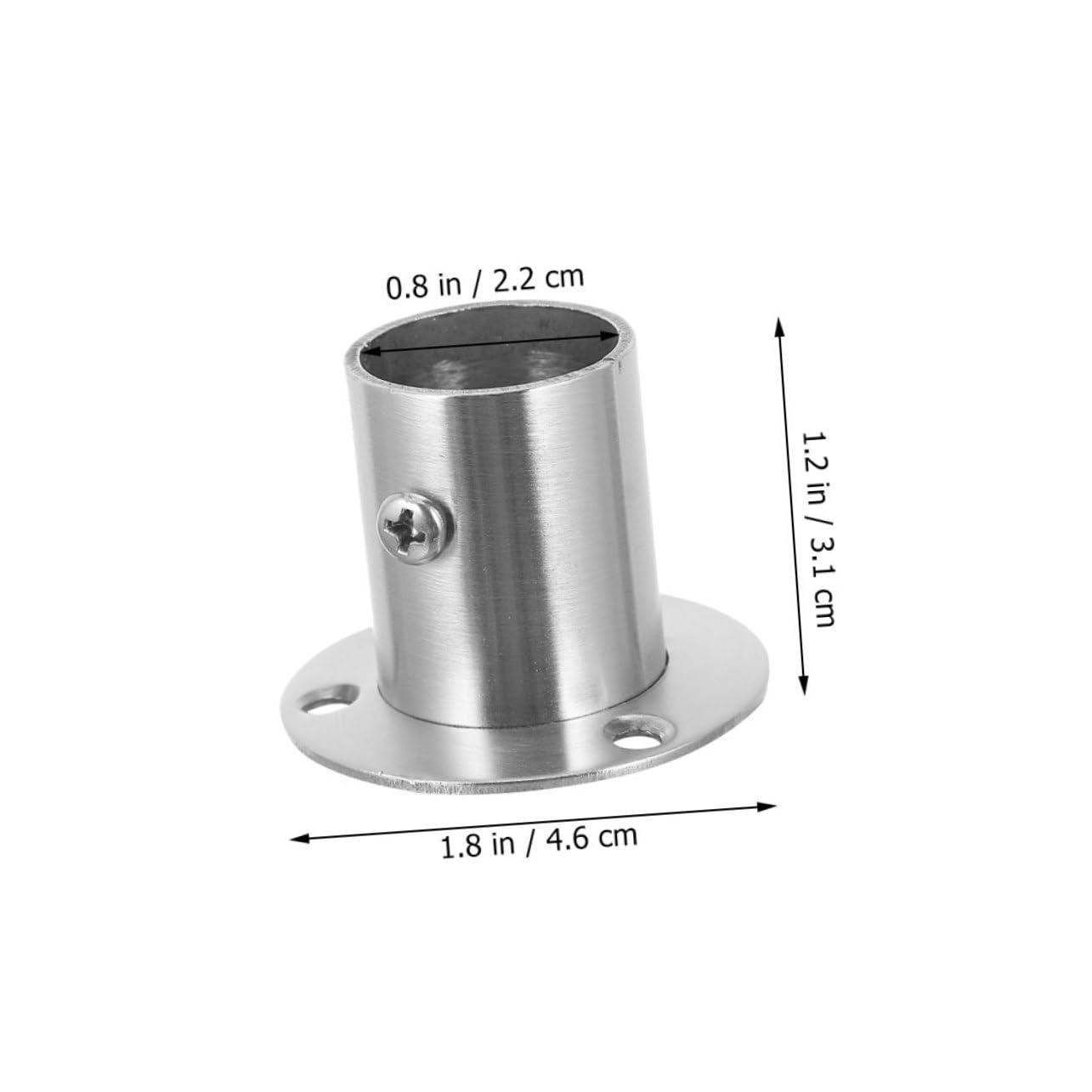 Parliky 2Pcs Stainless Steel Closet Rod Holder Heavy Duty Shower Curtain Rod Support Wardrobe Socket for Clothes Bathroom Kitchen Material Elegant Design