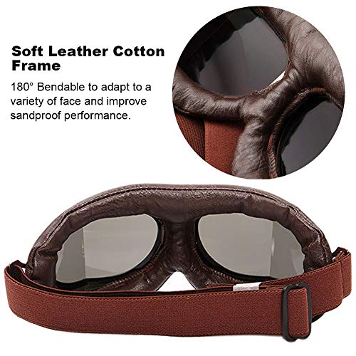 Image of Peicees Vintage Helmet Goggles Motorcycle Goggles Bike Motorcross Pilot Goggle