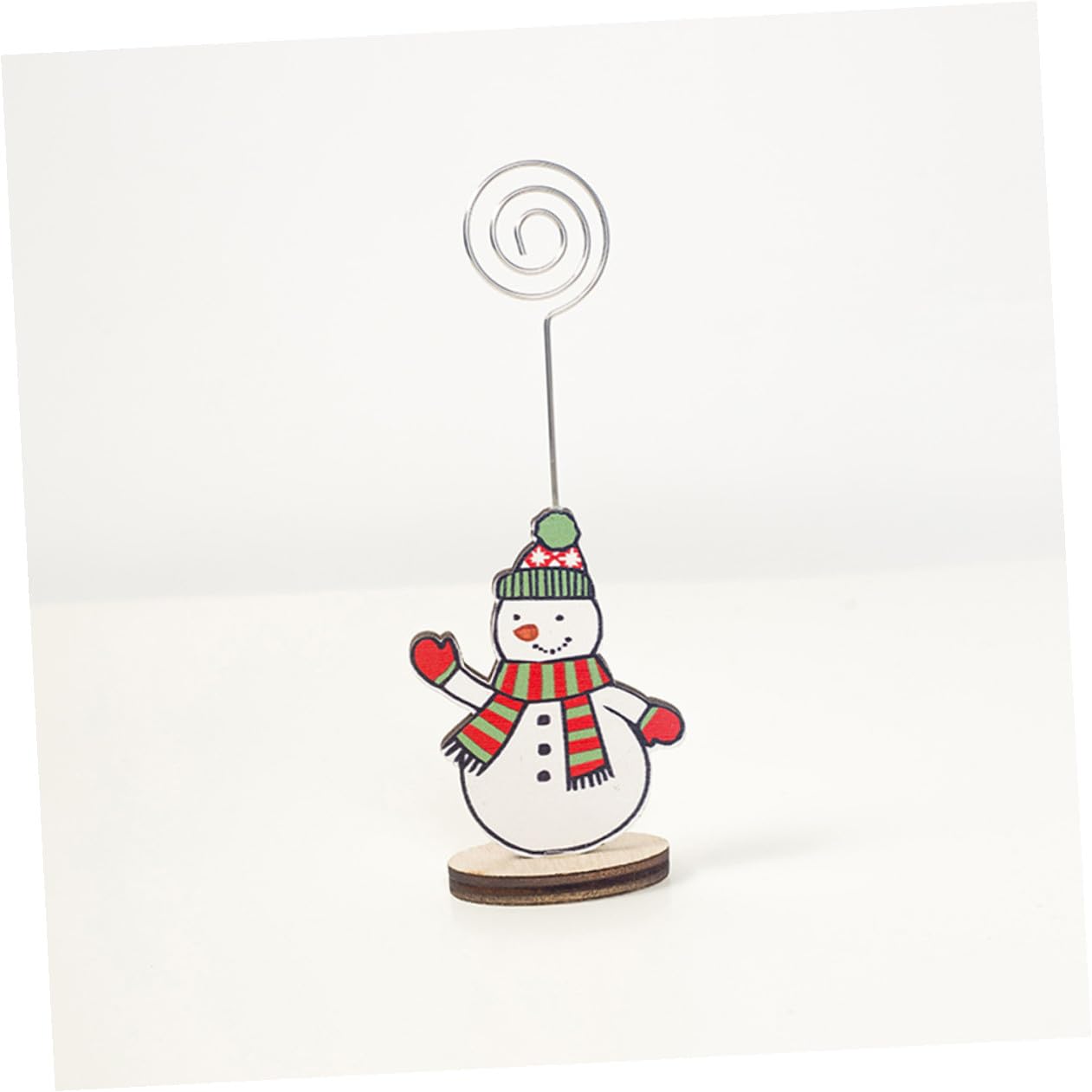 INOOMP Porta Memo Natalizio in Metallo e Legno 20 Pezzi con Design Cartone Animato per Supporto Segnaposto Tavolo Matrimonio e Decorazioni Feste Stili multipli