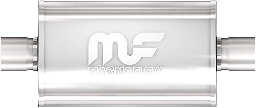 MagnaFlow 14150 - Silenciador ovalado centralcentral de rendimiento recto para escape con acabado de espejo pulido