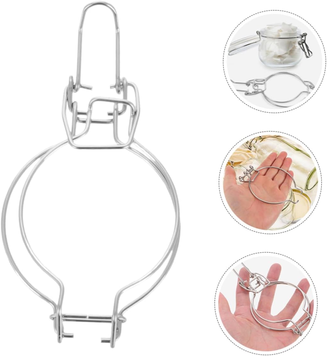 Replacement Wire Clamps for Glass Jars 6pcs Stainless Steel Mason Jar Hangers Quick Access Sealing Buckles for Storage