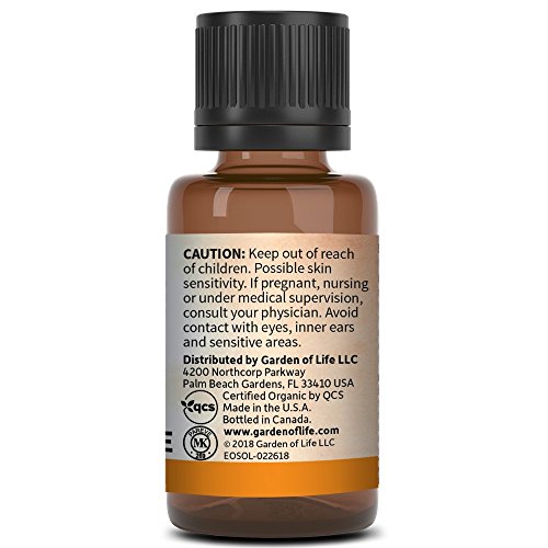 Garden Of Life Essential Oil Sweet Orange 100% Usda Organic & Pure, Clean, Undiluted & Non-Gmo For Diffuser, Aromatherapy, Meditation, Joyful, Calming, Balancing, Uplifting, 0.5 Fl Oz #TOP4
