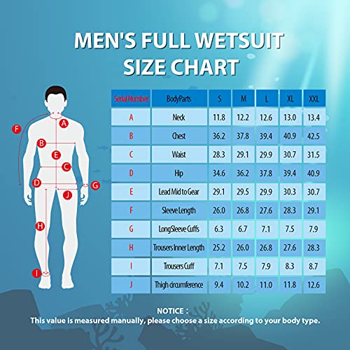 Homruilink Mens Wetsuit, 3Mm Neoprene Full Wetsuit Long Sleeve Diving Suits With Back Zipper Uv Protection Full Body Wetsuit For Swimming Diving Surfing Kayaking Snorkeling #TOP1