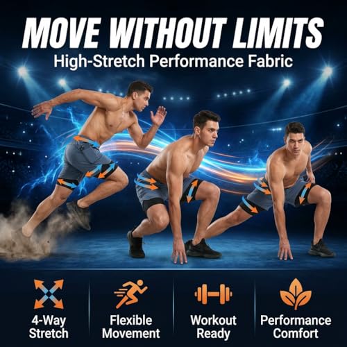 Image of Men's 2 in 1 Active Dual Shorts with Inner Tights | Double Layer Gym Shorts | Running, Training & Sports Shorts with Pocket Plus Size (S to 6XL)