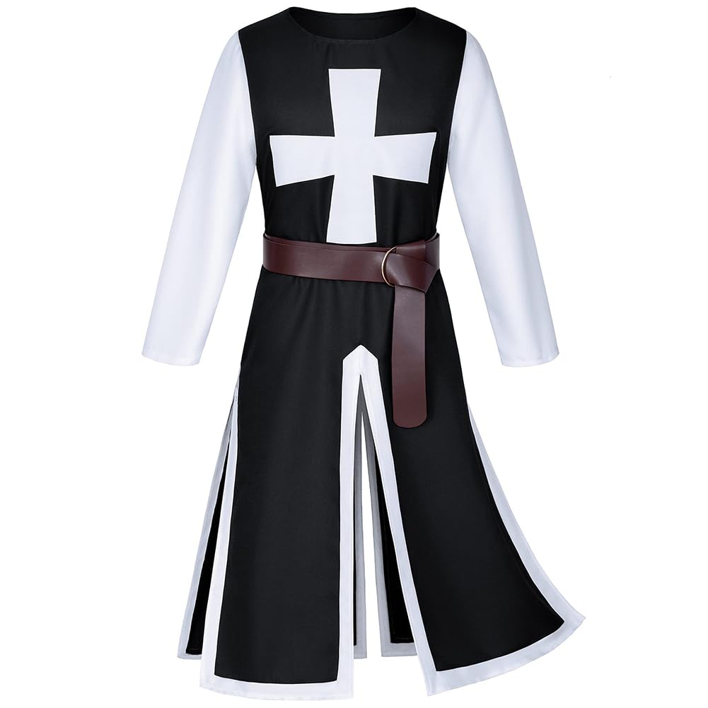 Disfraz de guerrero renacentista medieval para hombre, disfraz de caballero templario, ropa gótica, juego de rol, disfraces de fiesta de Halloween