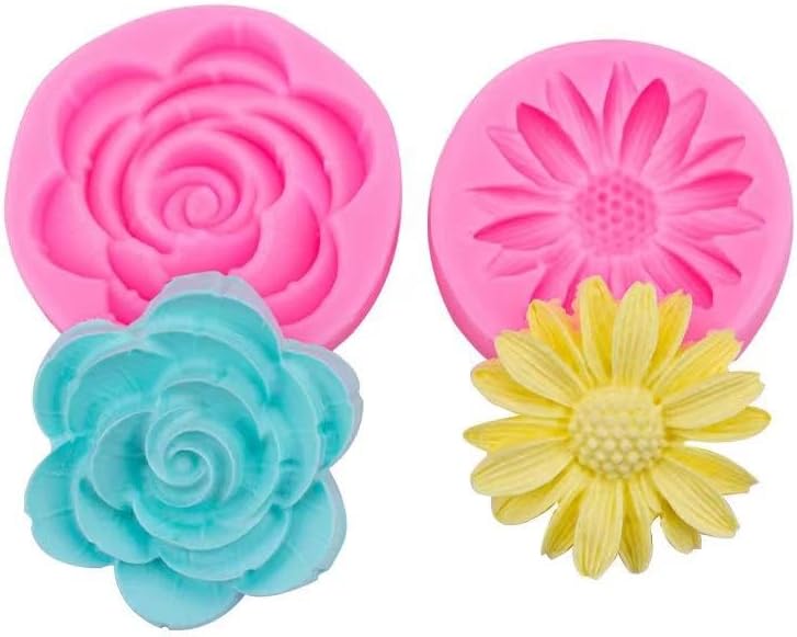 Miniatura 6 de Molde de silicona para crisantemo rosa, moldes de fondant de girasol para decoración de pasteles de flores, decoración de cupcakes, caramelo de
