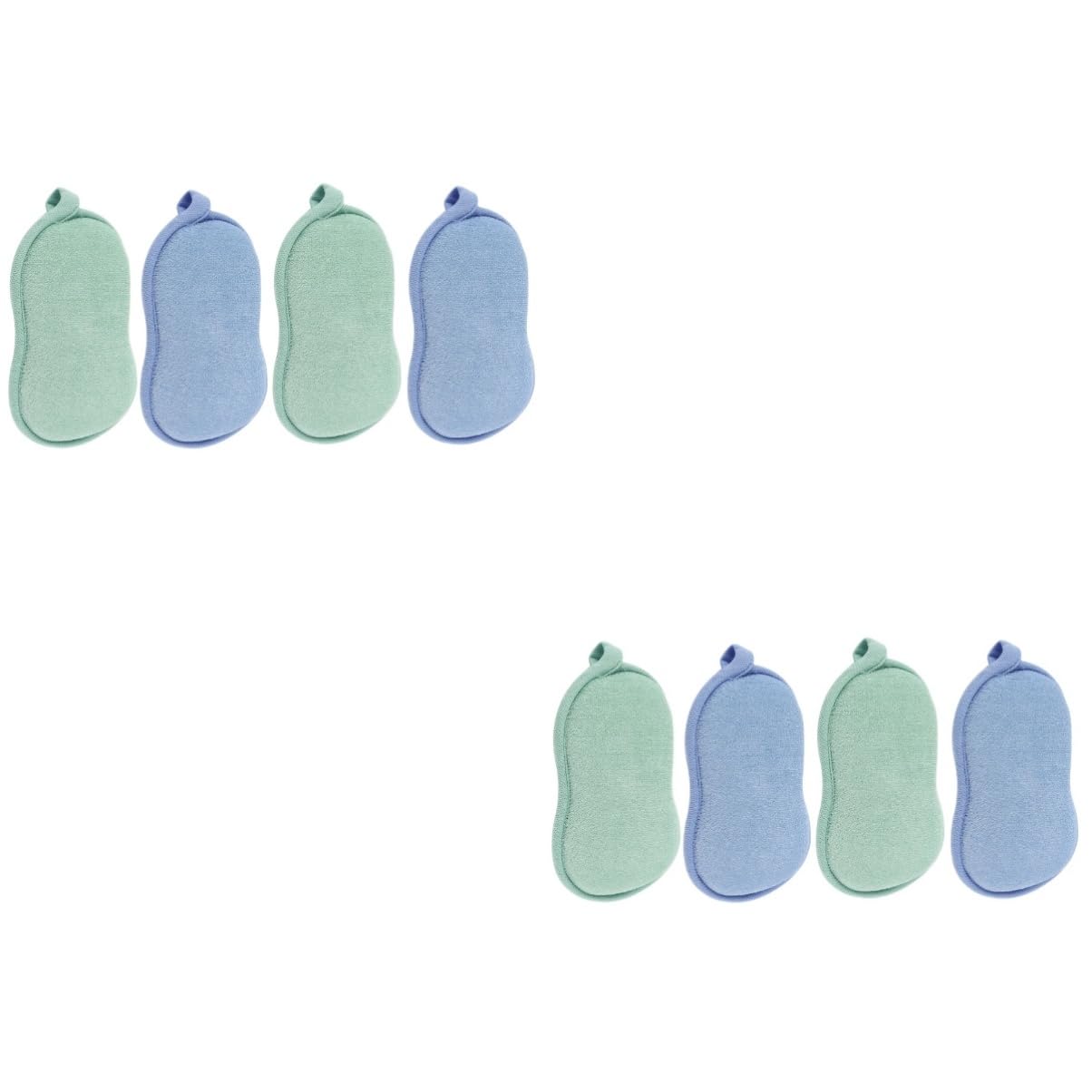 Beavorty 2 Set Di Spugne Da Bagno Bifacciali Spazzola Esfoliante Per Bambini Neonati Impugnatura Morbida E Confortevole Per La 4 Pezzi * 2