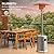 EAST OAK 50,000 BTU Patio Heater for Outdoor Use With Double-Layer Stainless Steel Burner, Table Design and Wheels, Propane Patio Heater for Home and Commercial, Stainless Steel