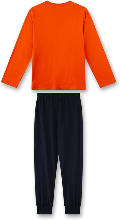 Sanetta Jungen Schlafanzug Orange - Baumwolle Pyjama Set Für Erholsamen Schlaf